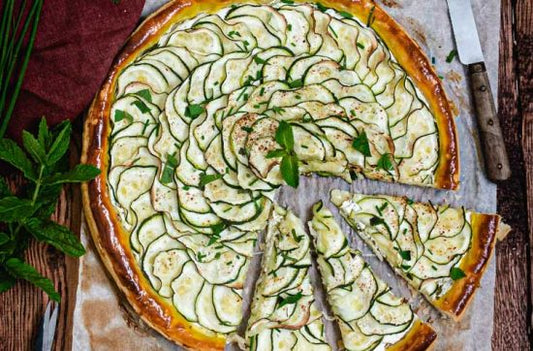 recette Tarte fine aux courgette et aux herbes Healthy