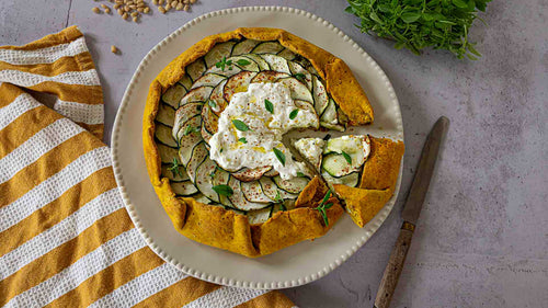 Recette de tarte courgette bourrata 